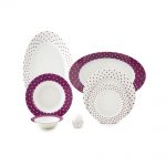 سرویس چینی 28 پارچه غذاخوری اسپاتی بنفش پیکره ایتالیا اف