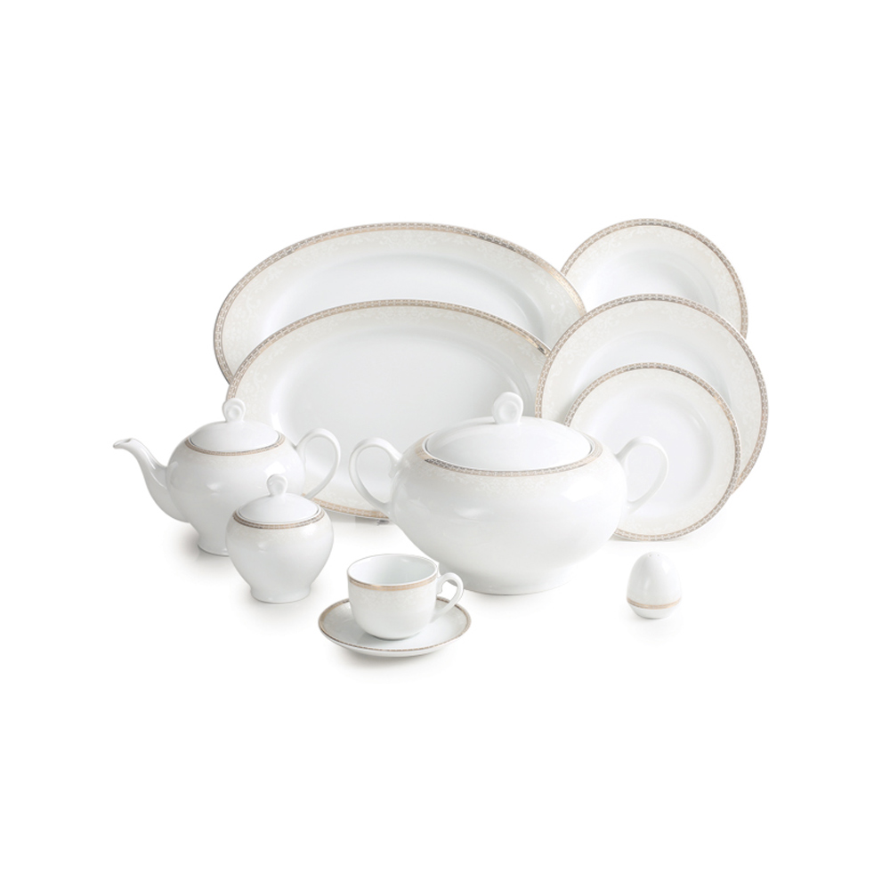 سرویس چینی 102 پارچه کامل ریوا طلایی پیکره ایتالیا اف