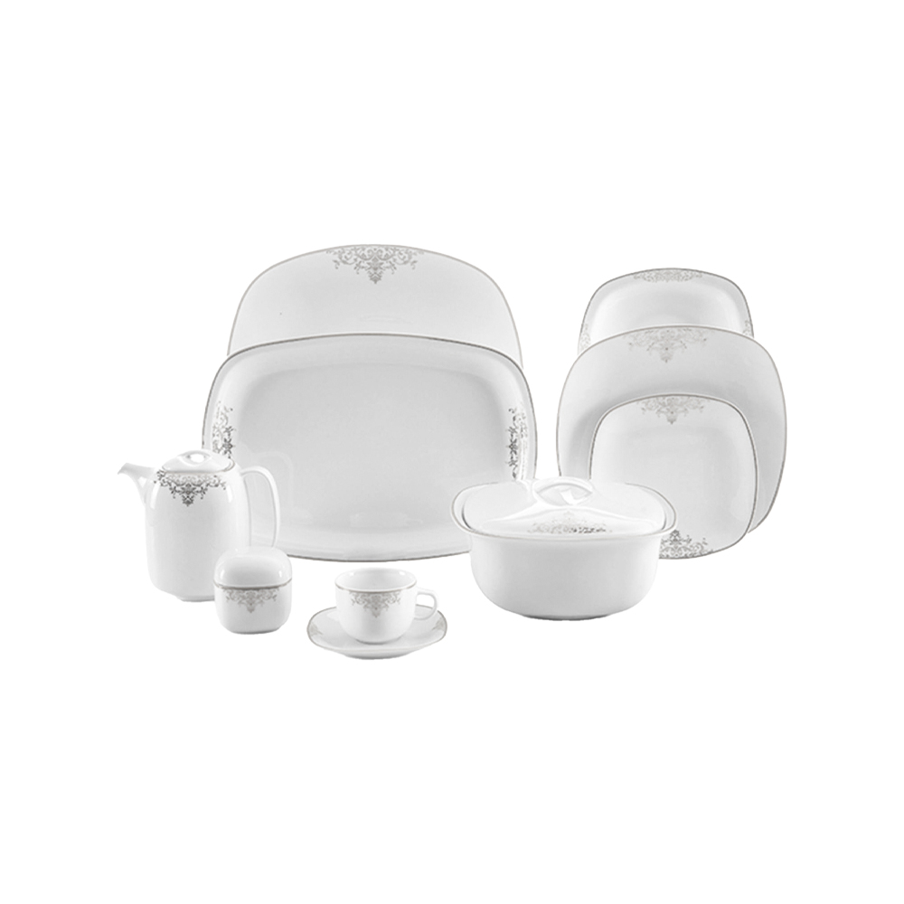 سرویس چینی 98 پارچه کامل مونت کارلو پلاتینی پیکره کواترو