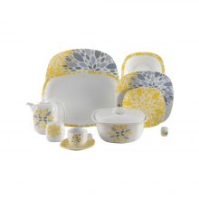 سرویس چینی 98 پارچه کامل سلنا زرد پیکره کواترو