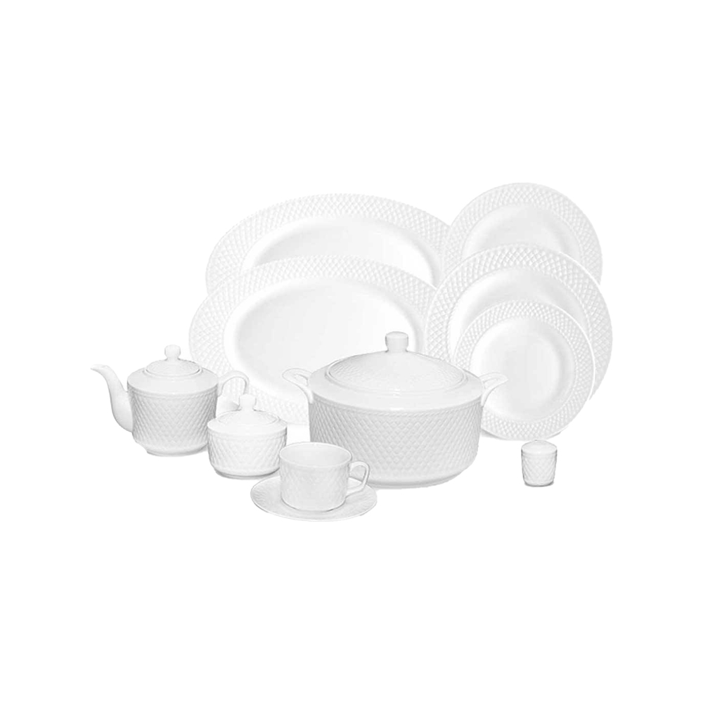 سرویس چینی 102 پارچه کامل سفید پیکره رادیانس