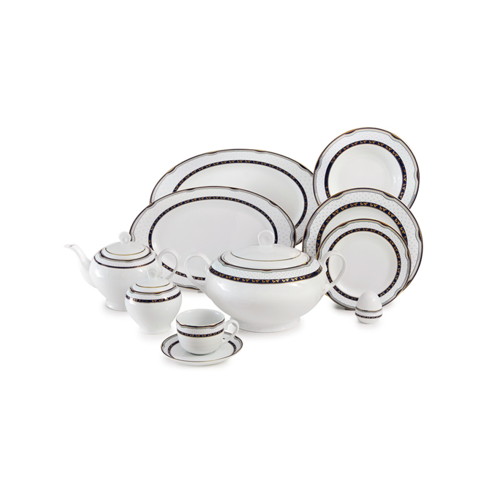 سرویس چینی 102 پارچه کامل پرشیا سرمه ای پیکره ایتالیا اف